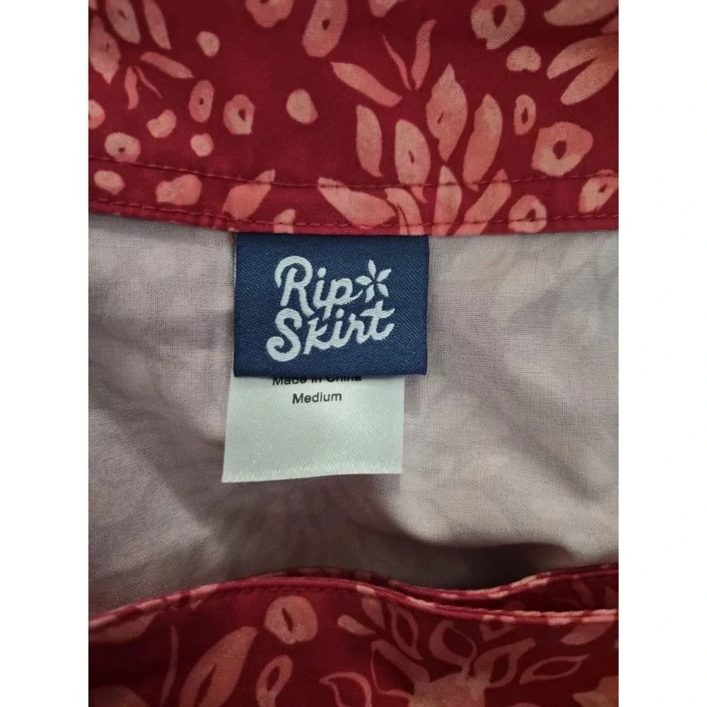 RipSkirt Hawaii Wrap Skirt Red Floral Print Wrap Easy Ope Travel Beach Size M - Picture 6 of 6